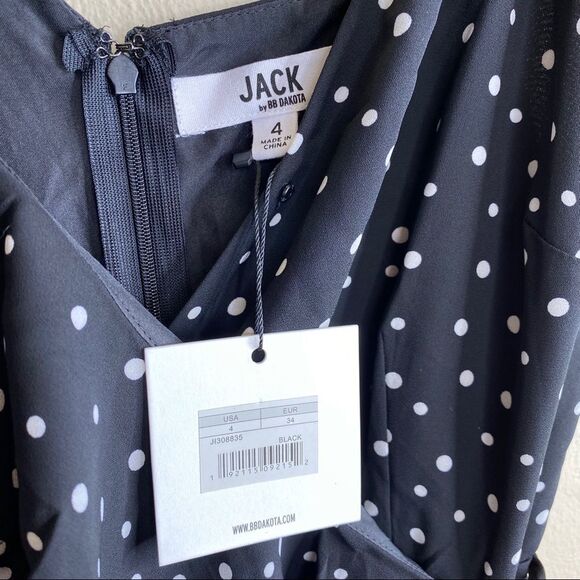 Jack by BB Dakota Hotline Bling Polka Dot One Shoulder Ruffle Mini Dress NWT - Picture 6 of 6